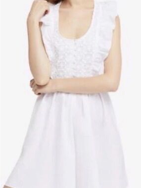 Free People White Half Moon Mini Dress
